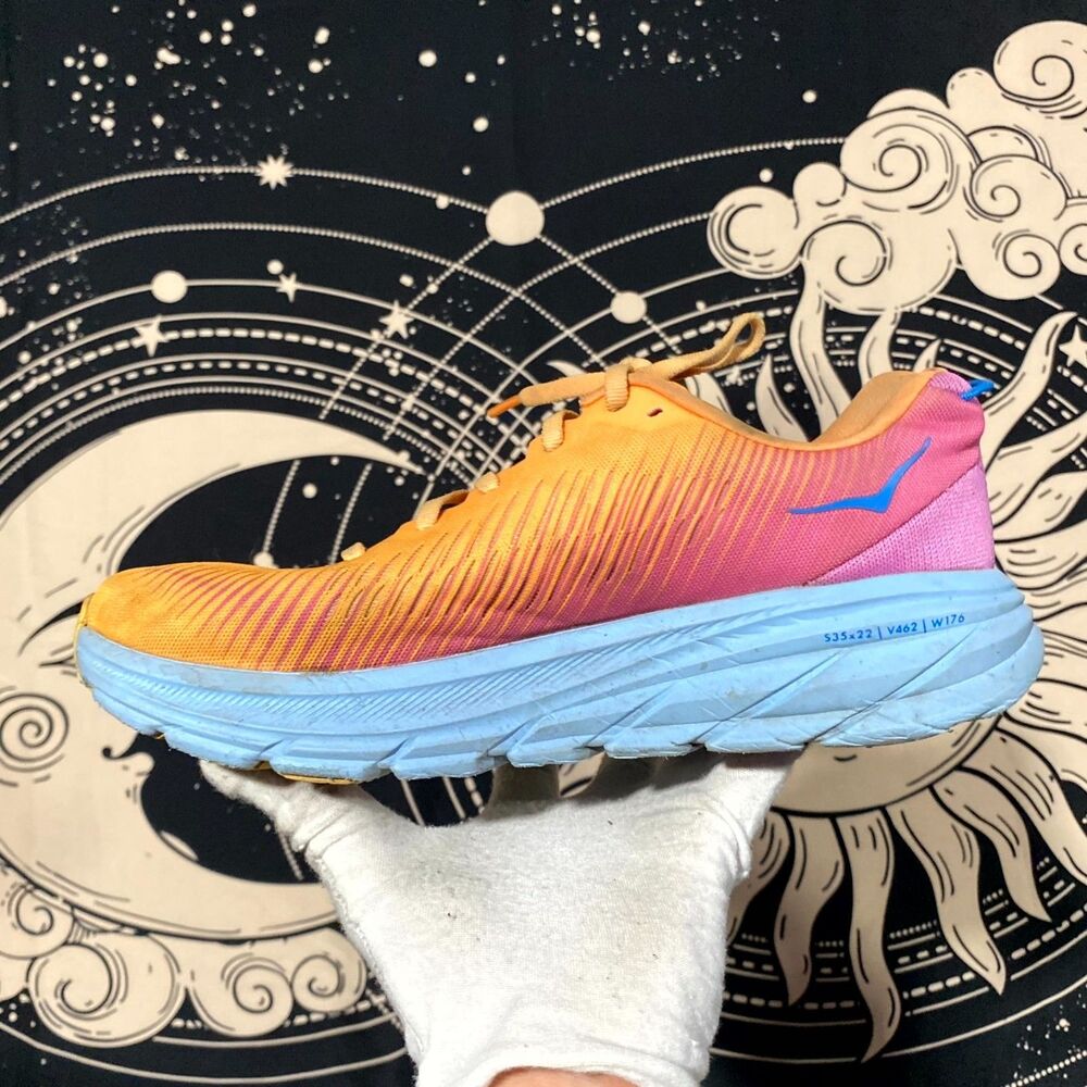 Hoka One One Rincon 3 1119396-MOCY Athletic Sneaker Women 8B Orange Mesh Running - Picture 5 of 8